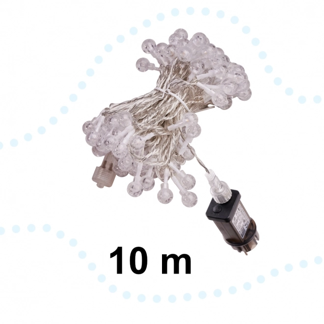 Božična osvetlitev kroglice 100 LED, topla bela, 10m