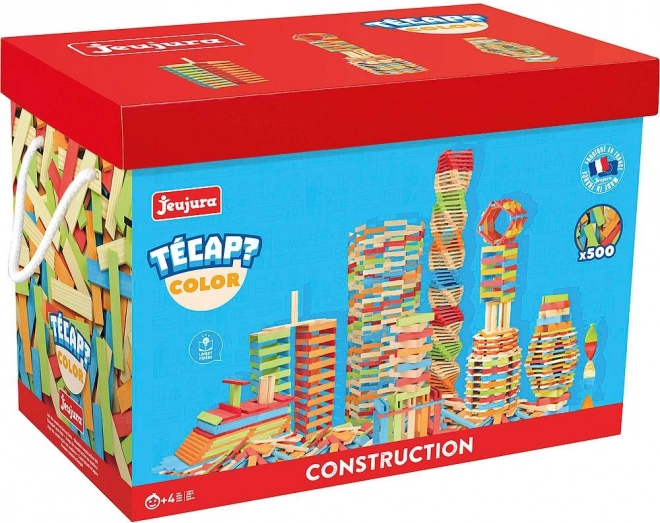 Jeujura lesena gradbena igrača Técap Color 500 kosov