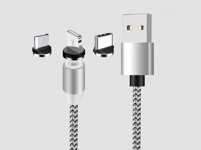 Magnetni polnilni kabel s tremi priključki