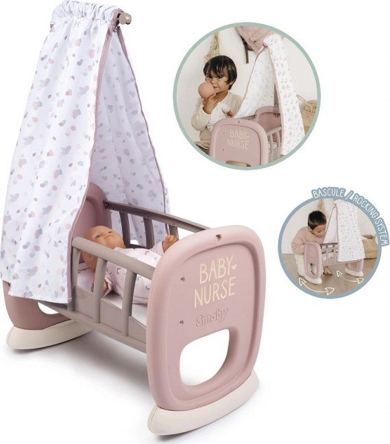 Smoby Baby Nurse zibelka z baldahinom za punčke