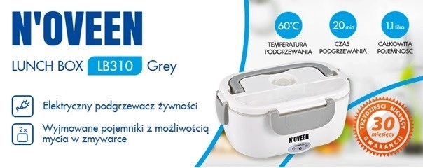 Električni grelni škatla za kosila Siva