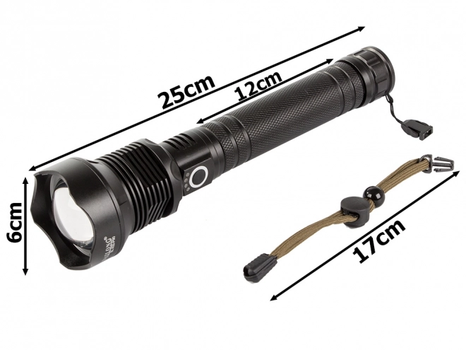Vojaška taktična svetilka s Cree LED XHP90 Zoom Balong