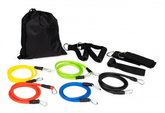 Set 5 expanders za vadbo za fitnes z ročaji