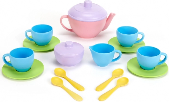 Green Toys rožnat čajni set 17 kosov