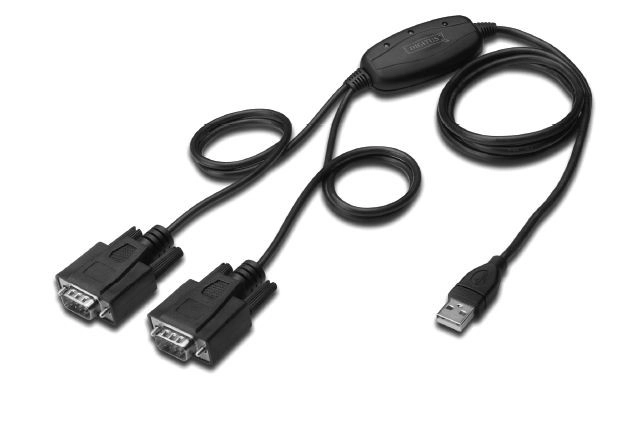 USB 2.0 adapter na 2x RS232 (DB9) s kablom USB A M/Ž dolžina 1,5m