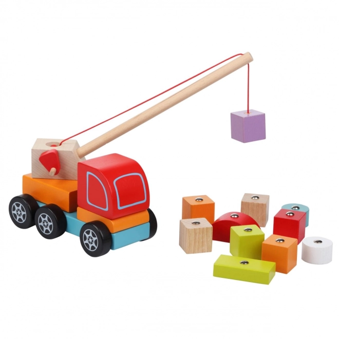 CUBIKA 13982 Avtodvigalo z magnetom - lesena sestavljanka 14 delov