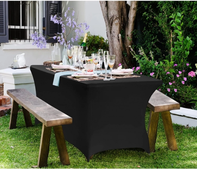 Univerzalna elastična prevleka za mizo za catering 180 cm črna MultiGarden