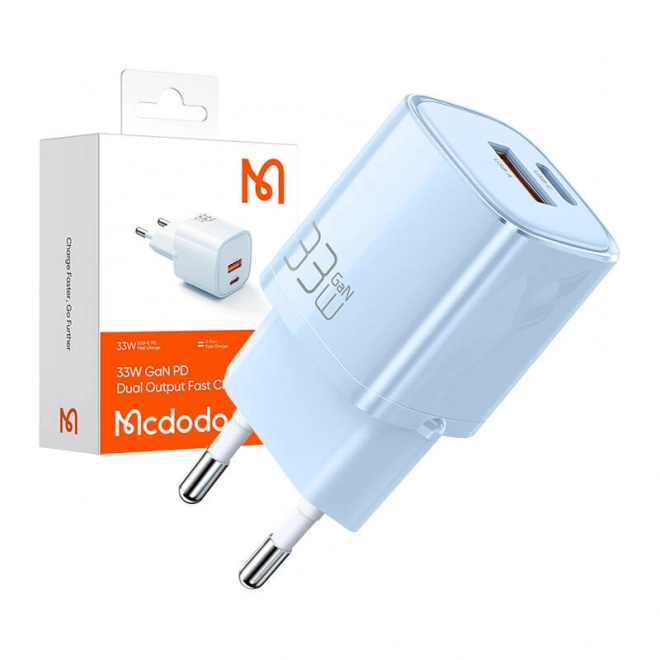 Polnilec GaN 33W Mcdodo CH-0154 USB-C, USB-A (modra)