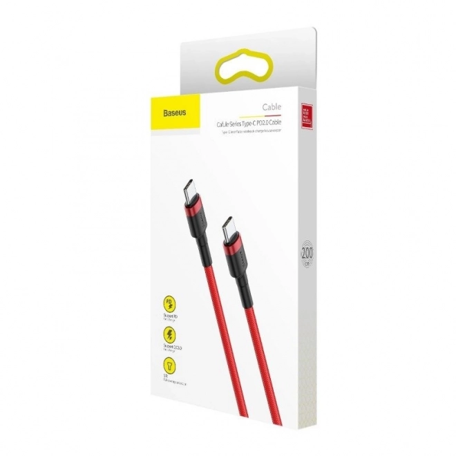Kabel Baseus Cafule USB-C PD2.0 60W 2m Rdeč