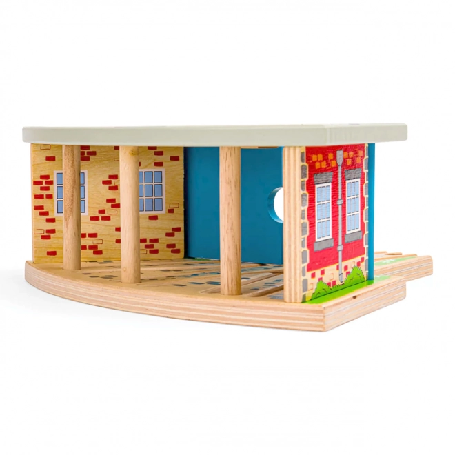 Bigjigs Rail Trojno depo z vrati
