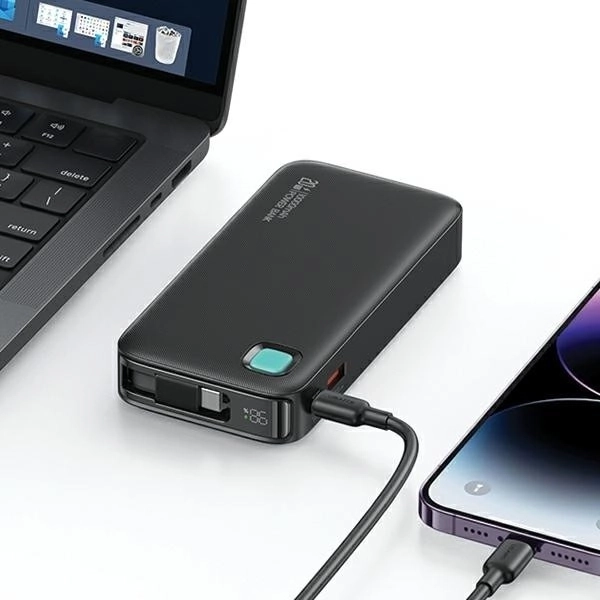 Powerbank s kapaciteto 10000mAh in hitrim polnjenjem 20W z vgrajenim USB-C kablom