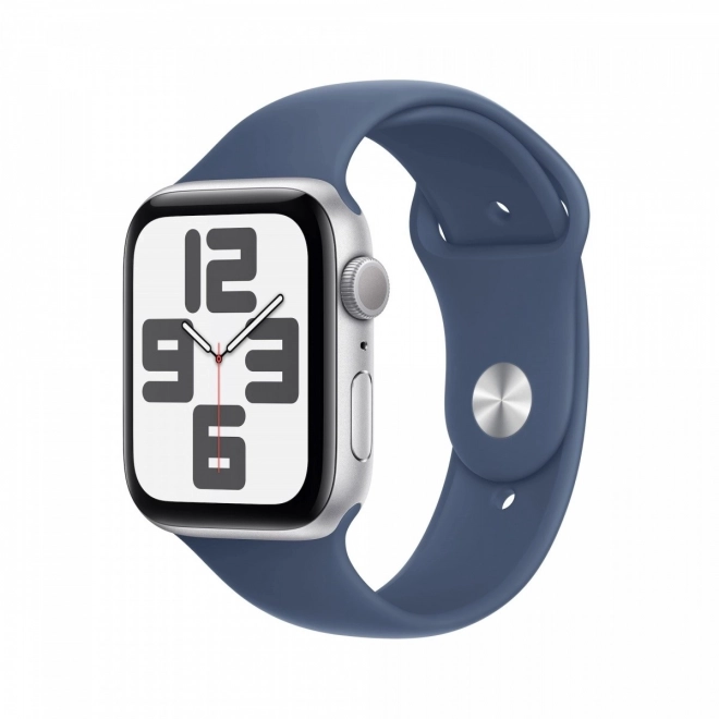 Ura SE GPS, srebrno aluminijasto ohišje 44 mm s športnim trakom iz jeansa, velikost M/L