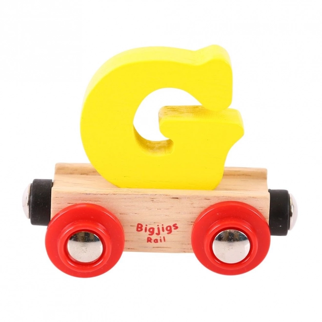 Bigjigs Rail leseni vagon - črka G
