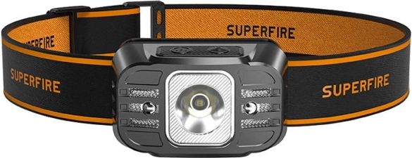 Naglavna svetilka SUPERFIRE HL75-X, 220 lm, USB polnjenje