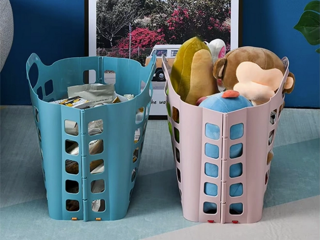 Zložljiva plastična košara za perilo