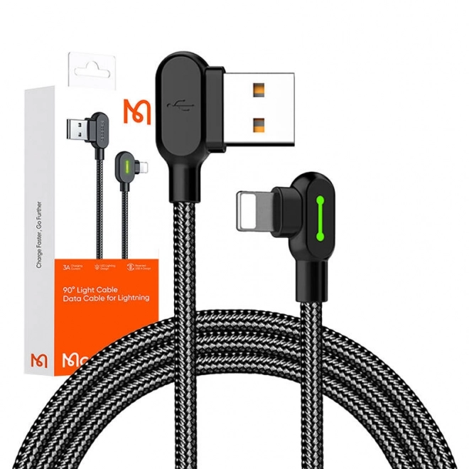 Kotna kabel USB Lightning Mcdodo CA-4674 LED, 0,5 m (črn)
