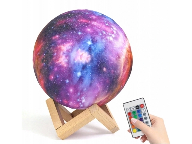 Nočna lučka GALAXY 3D z barvno RGB osvetlitvijo + daljinski upravljalnik