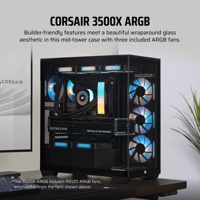 Ohišje računalnika Mid-Tower 3500X ICUE LINK RGB TG črna