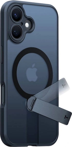 Ohišje z vrtljivim stojalom TORRAS Pstand Spin za iPhone 16, črno
