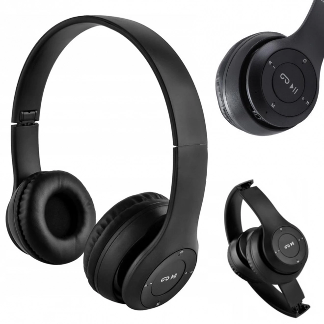 Brezžične slušalke P47 Bluetooth mikrofon mp3 – Črne