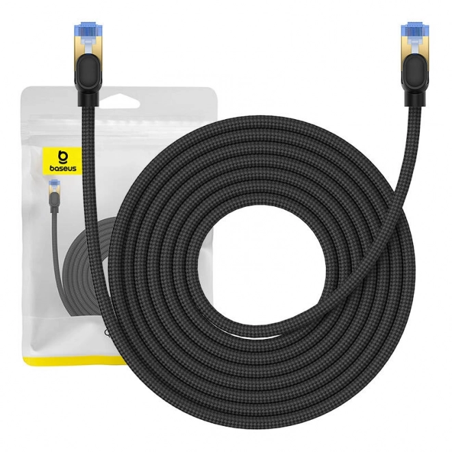 Pleteni ethernetni kabel kat.7 Baseus RJ45, 10 Gbps, 8 m, črn