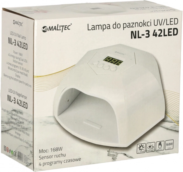 UV/LED lučka za nohte 168 W, 42 LED, časovnik in senzor gibanja