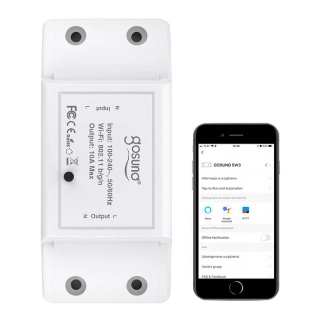 Pametno stikalo WiFi Gosund SW3, Tuya