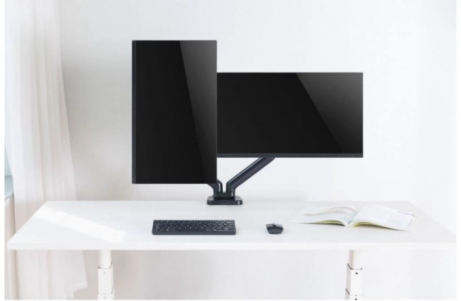 Stojalo za dva monitorja s plinsko vzmetjo