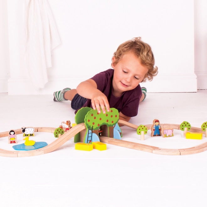 Bigjigs Rail Lesena železniška proga kmetija