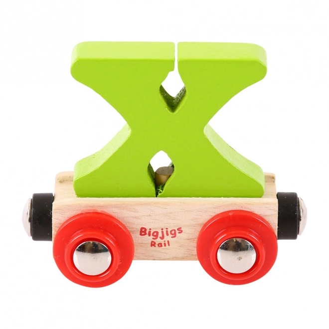 Bigjigs Rail leseni vagónek - Črka X
