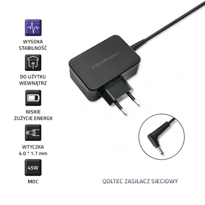 Qoltec polnilec za prenosnike Lenovo 45W