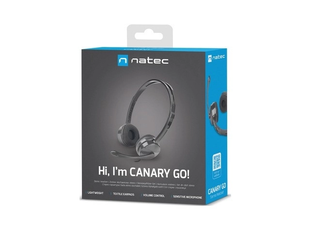 Slušalke z mikrofonom Natec Canary GO črne