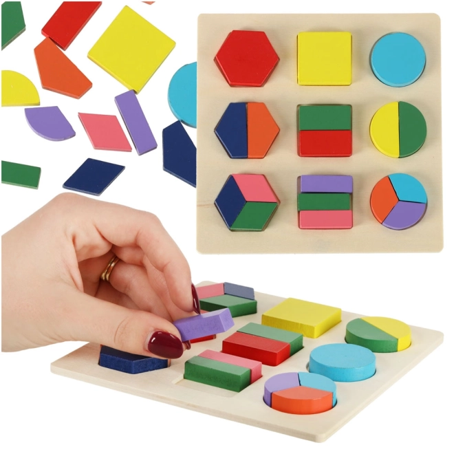 Lesena izobraževalna sestavljanka geometrijskih oblik