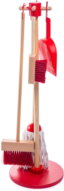 Bigjigs Toys otroški čistilni set – rdeč