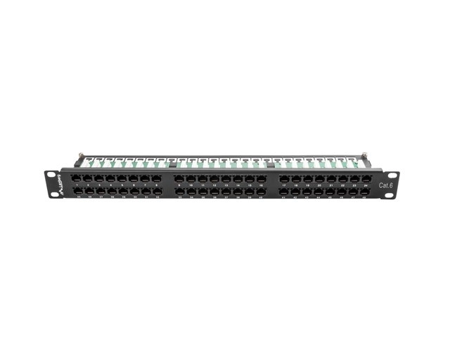 48-portni patch panel 1U kat.6 črna