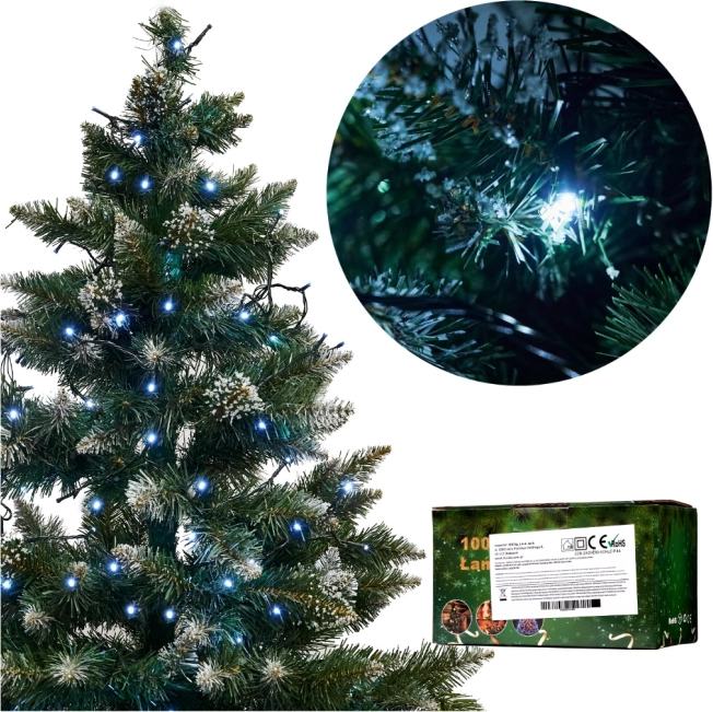 Božična LED veriga 10 m, 100 LED, 8 načinov – Hladna