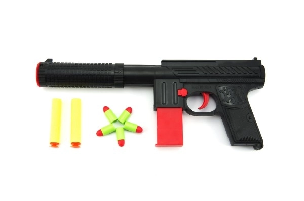 Pištole na penaste naboje 2kos + pokovka 5kos plast 30cm v škatli