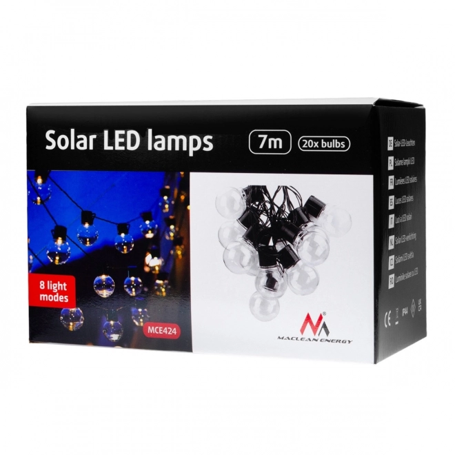Solarna vrtna girlanda 2v1 LED MCE424 7m kroglice