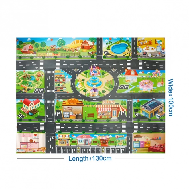 Igralna termo podloga za otroke 130x100 cm - ulice
