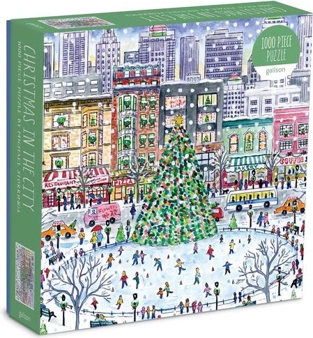Galison božični puzzle Božič v mestu 1000 kosov
