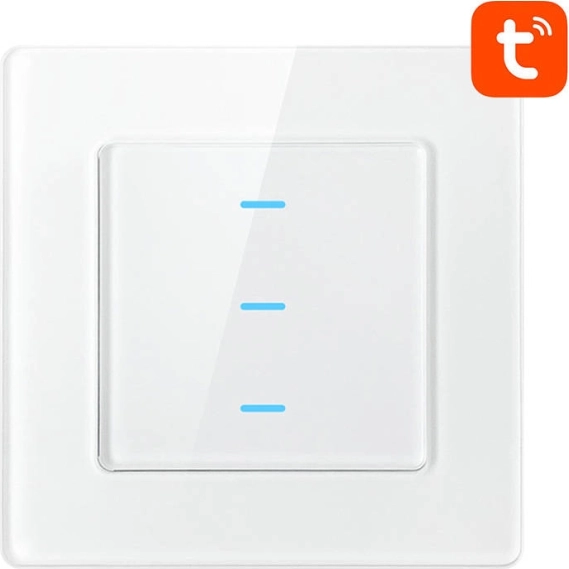 Pametno Wi‑Fi stikalo za luči AVATTO TUYA, 3 gumba, belo