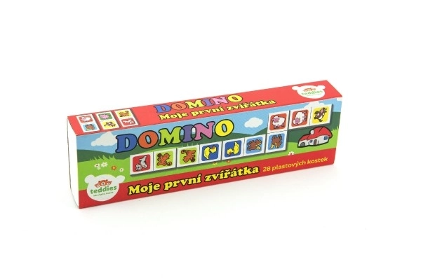 Domino Moje prve živali 28 kosov, družabna igra v škatli 21x6x3cm
