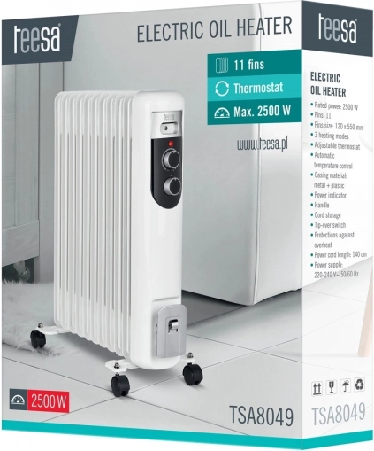 Oljni radiator 2500 W (11 reber)