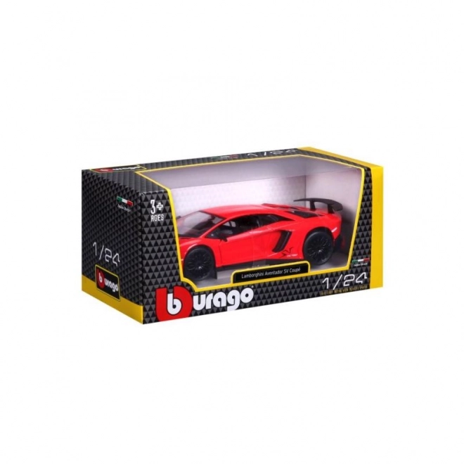 Kovinski model Bburago Lamborghini Aventador rdeč 1:24