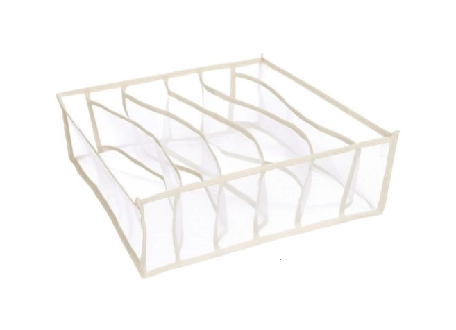 Garderobni organizator 6 razdelkov za perilo - bel