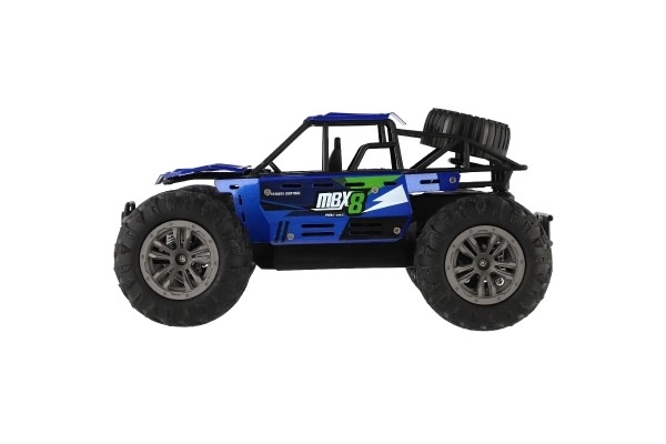 Auto RC buggy terenski modri 22cm plast 2,4GHz na baterije + polnilni paket v škatli 32x16x18cm