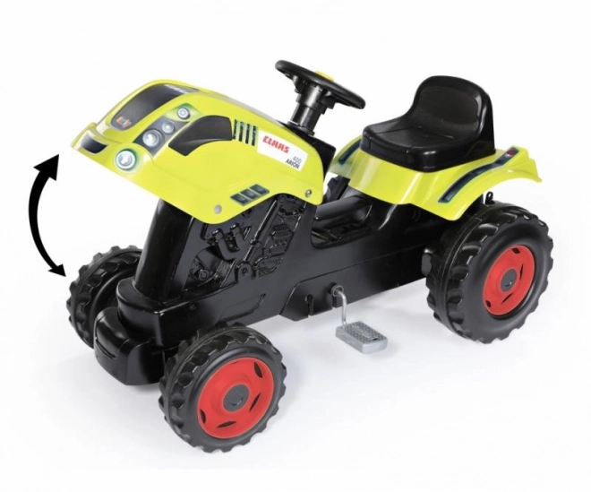 Pedalni traktor CLAAS Arion 400 z zelenim prikolidcem