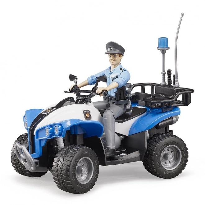 Bruder Bworld policijski modri štirikolesnik s figurico