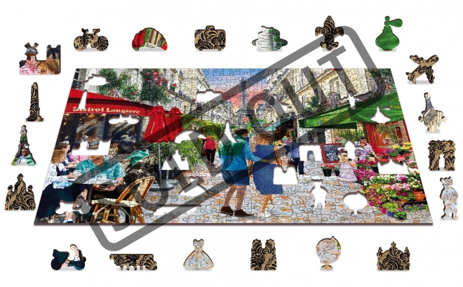 Wooden City Leseno puzzle Pariški bistro 2v1, 505 delčkov EKO