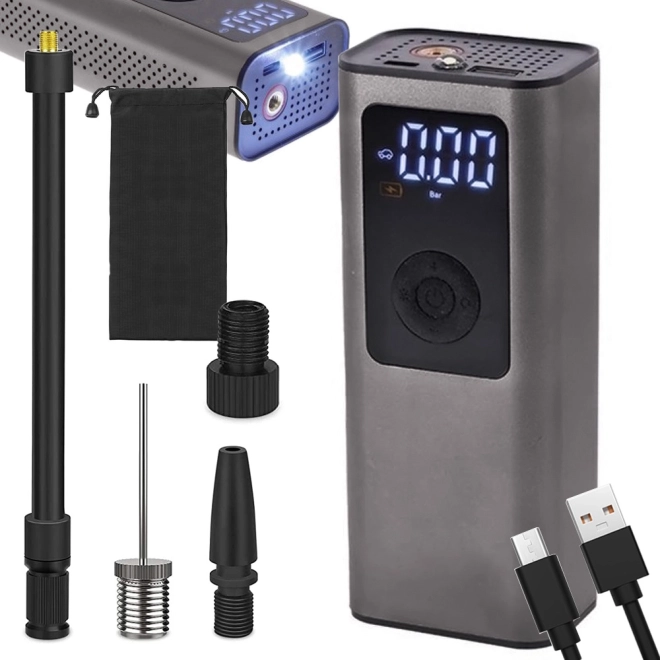 Polnilni električni kompresor z LCD-zaslonom